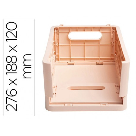 CAJA PLEGABLE EXACOMPTA MIDI SKANDI POLIPROPILENO RECICLADO COLOR NUDE 276X188X120 MM