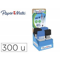 BOLIGRAFO PAPER MATE KILOMETRICO PUNTA 1 MM PLASTICO RECICLADO 80% EXPOSITOR DE 300 UNIDADES