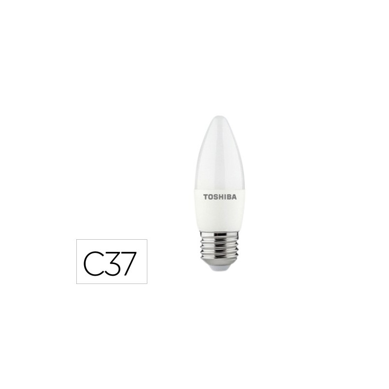 BOMBILLA LED TOSHIBA C37 E27 5W 3000K LUZ FRIA