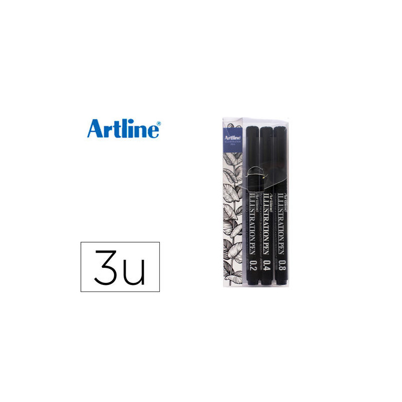 ROTULADOR ARTLINE CALIBRADO MICROMETRICO NEGRO ILLUSTRATION PEN BILLETERA EK-280W3ILN RESISTENTE AL