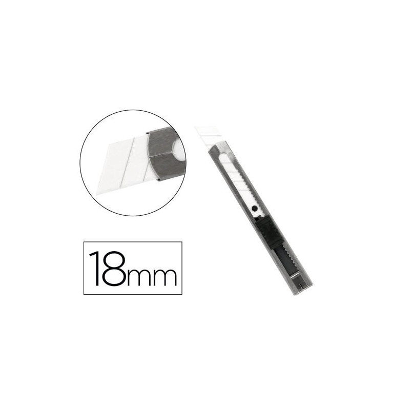 CUTER Q-CONNECT METALICO ANCHO CUCHILLA CERAMICA 18 MM XD- C78 CON CLIP BLISTER 1 UNIDAD