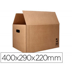 CAJA PARA EMBALAR Q-CONNECT AMERICANA CON ASAS CARTON RECICLADO CANAL SIMPLE 5 MM COLOR KRAFT 400X29