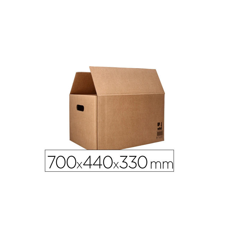 CAJA PARA EMBALAR Q-CONNECT AMERICANA ULTRARRESISTENTE CONASAS CARTON CANAL DOBLE 7 MM COLOR KRAFT 7