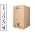 CAJA ARCHIVO DEFINITIVO LIDERPAPEL FOLIO DOBLE ANCHO CARTON RECICLADO 400G/M2 LOMO 200 MM KRAFT 367X