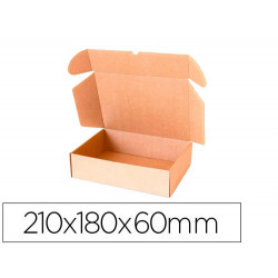 CAJA AUTOMONTABLE Q-CONNECT PARA E-COMMERCE Y REGALO CARTON RECICLADO CANAL SIMPLE 3 MM KRAFT 210X18