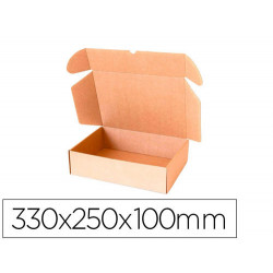 CAJA AUTOMONTABLE Q-CONNECT PARA E-COMMERCE Y REGALO CARTON RECICLADO CANAL SIMPLE 3 MM KRAFT 330X25