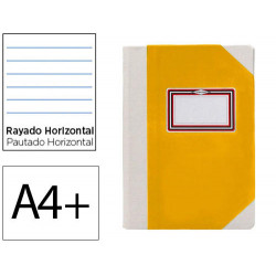 LIBRO CARTONE COSIDO FERNANDES FLECHA DIN A4+ RAYADO HORIZONTAL 50 HOJAS 100 GR AMARILLO