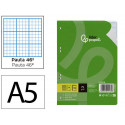 RECAMBIO LIDERPAPEL A5 100 HOJAS 75G/M2 RAYADO N46 6 TALADROS