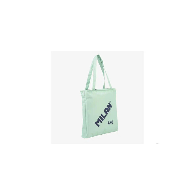 BOLSA CON ASAS MILAN TOTE BAG DOS CREMALLERAS SERIE 1918 COLOR VERDE 380X360X65 MM