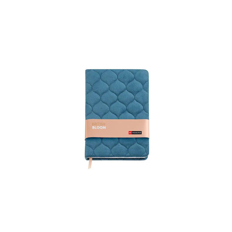 CUADERNO MIQUELRIUS BRITISH BLOOM DIN A5 80 HOJAS 80 GR PUNTOS ACOLCHADO TERCIOPELO AZUL