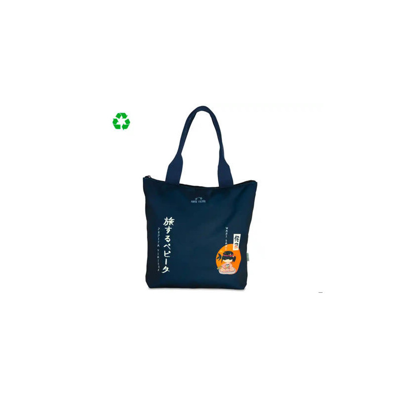 BOLSA CON ASAS PEPITA VIAJERA JAPON TOTE BAG 400X450 MM