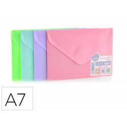 CARPETA OFFICE BOX DOSSIER V-LOCK DIN A7 CIERRE VELCRO COLORES PASTEL SURTIDOS