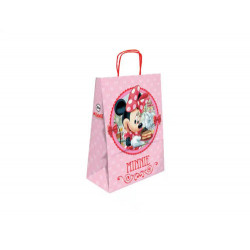 BOLSA PARA REGALO BASIKA PAPEL CELULOSA 90 GR MINNIE CON ASA RETORCIDA TAMA?O S 240X100X320MM