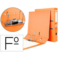 ARCHIVADOR DE PALANCA LIDERPAPEL FOLIO DOCUMENTA FORRADO PVC CON RADO LOMO 75MM NARANJA CON COMPRESO