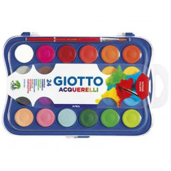 ACUARELA GIOTTO 24 COLORES CON PINCEL ESTUCHE DE PLASTICO