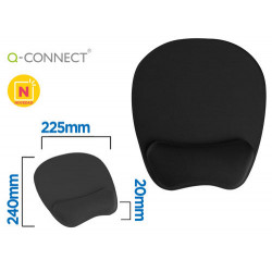 ALFOMBRILLA PARA RATON Q-CONNECT CON REPOSAMU?ECAS ERGONOMICA DE GEL COLOR NEGRO 225X240X20 MM