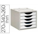 FICHERO CAJONES DE SOBREMESA ARCHIVO 2000 5 CAJONES COLOR BLANCO OPACO 270X340X260 MM