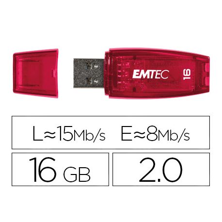 MEMORIA USB EMTEC FLASH C410 16 GB 2.0 NARANJA