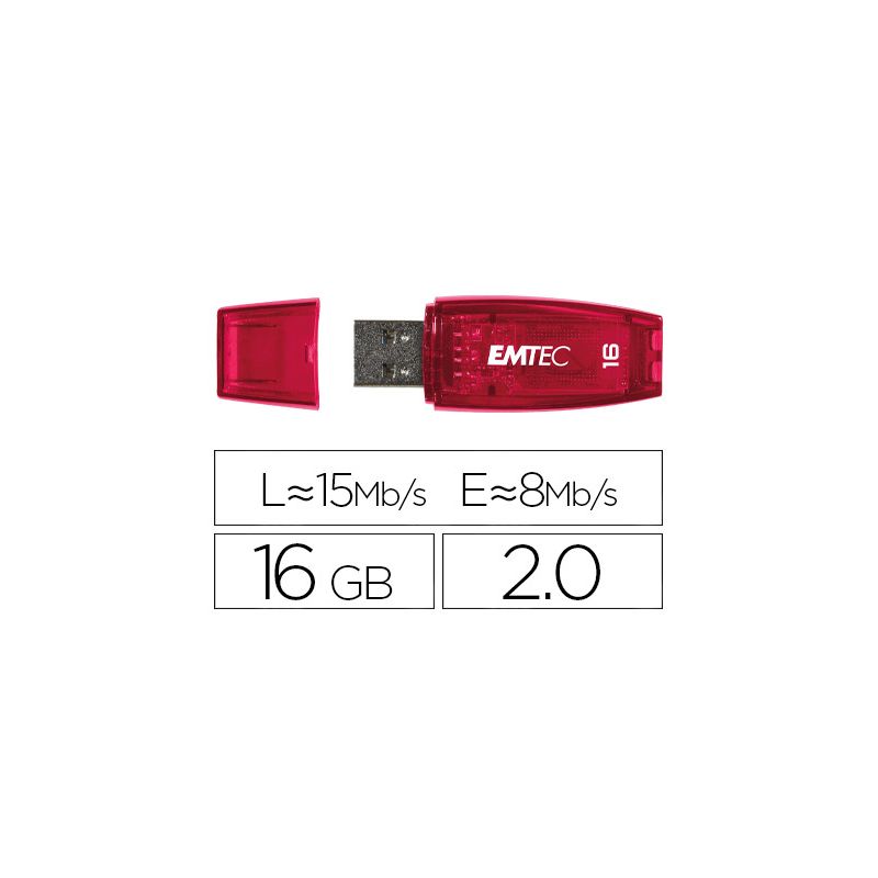 MEMORIA USB EMTEC FLASH C410 16 GB 2.0 NARANJA